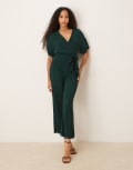 [YAS] YAS tie waist plisse jumpsuit in deep jewel green 8 Ponderosa pine