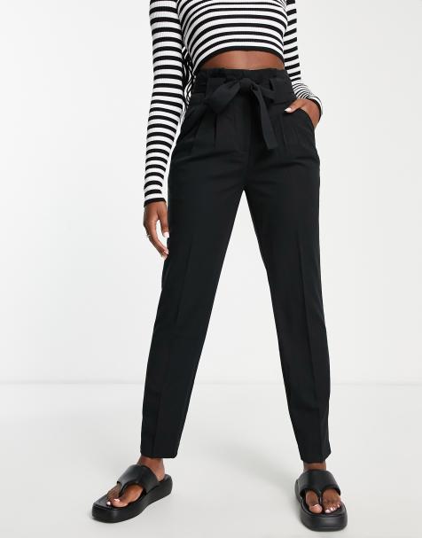Y.A.S tie-waist tapered pants in black - view 1