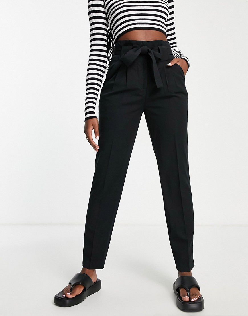 Y. A.S tie waist tapered trouser in black