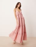 [YAS] YAS tiered ruffle detail cami maxi dress in dusty pink 8 Zephyr