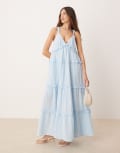 [YAS] YAS tiered ruffle detail cami maxi dress in soft blue 12 SummerSong