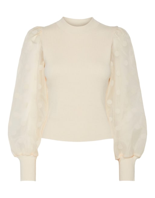 YAS top met ballonmouwen in birch, 5 van 6