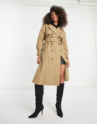 Y.A.S trench coat in camel - ASOS Price Checker