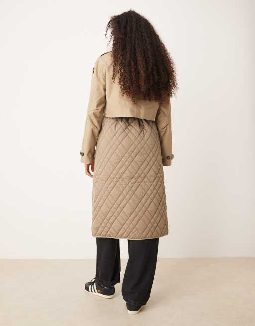 YAS - Trench-coat long multi-usages en tissu rembourré de qualité supérieure - Beige, 4 de 4