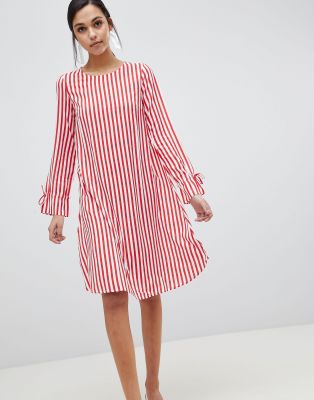 red white striped dress