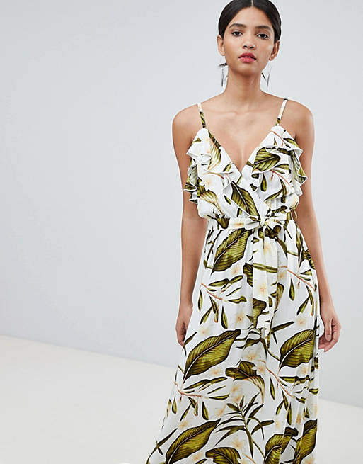 Y.A.S Tropical Wrap Maxi Dress