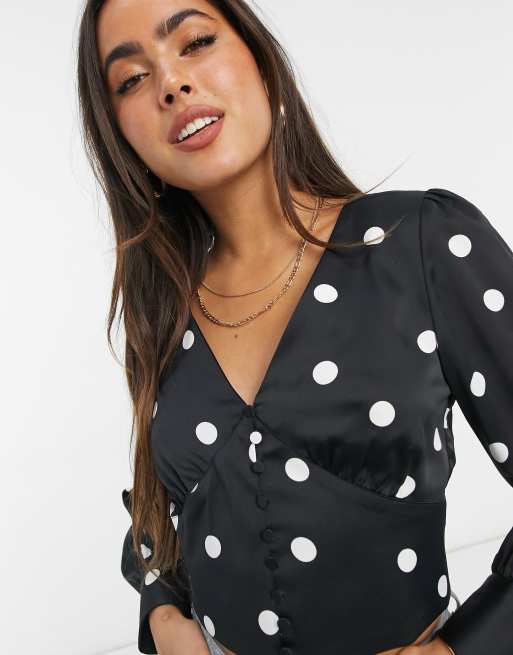 Black and White Polka Dot Blouse