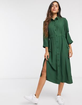 button front shirt dress