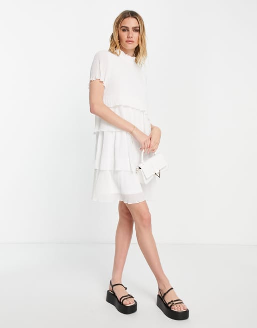 Y.A.S - Vestito corto a balze bianco