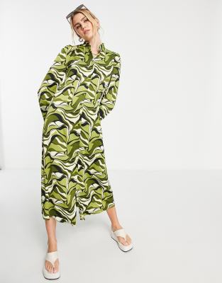 Y.A.S wavy printed midi dress