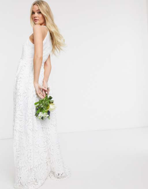 asos edition lace halter neck maxi wedding dress