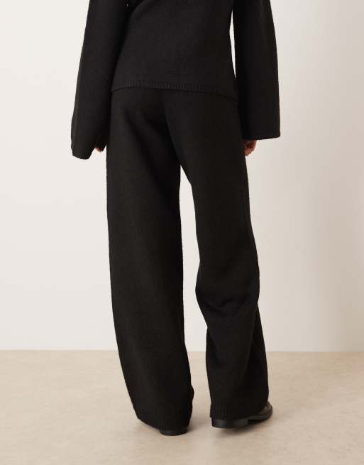 YAS – Weit geschnittene Strickhose in Schwarz, Kombiteil, 3 von 5