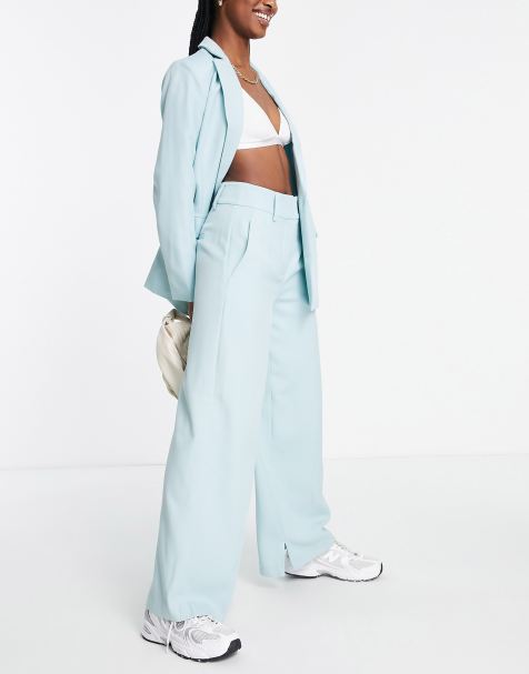 Y.A.S wide leg trouser co-ord in pale blue