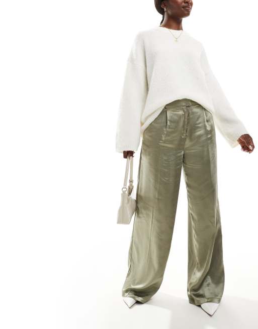 Y.A.S wide leg pants in green