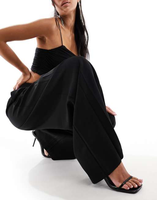 Asos design wide leg clearance trousers with pleat detail