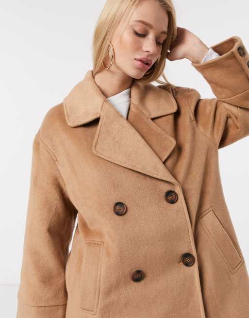 Camel button coat sale