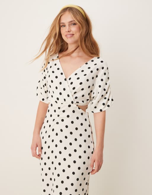 polka dot cut out dress Loka Resort Flowy Sleeveless Cut Out Pleated Polka Dot Woven Maxi Dress