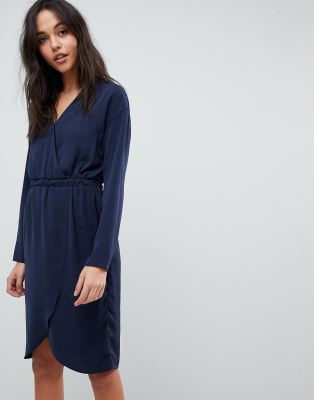 asos blue wrap dress