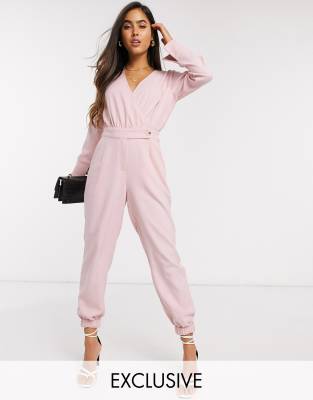pink wrap jumpsuit