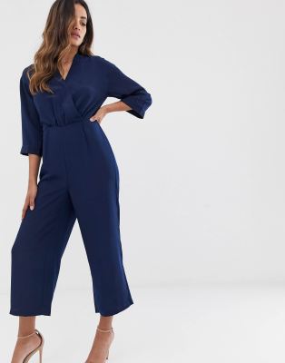 navy wrap jumpsuit