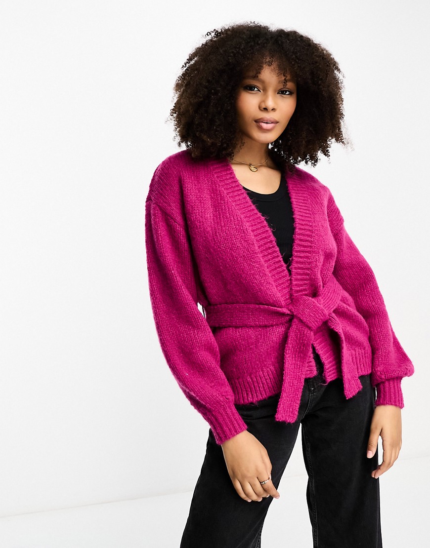 Y. A.S wrap knit cardigan in pink