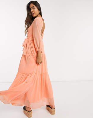peach maxi dress