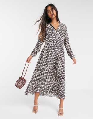 geo print midi dress