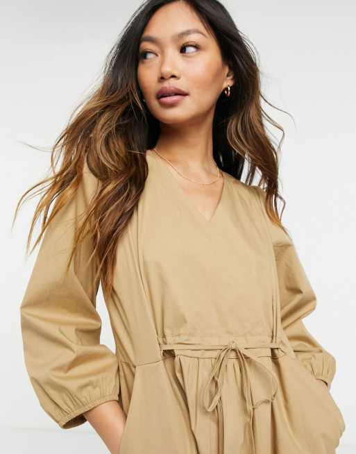 Tan store smock dress