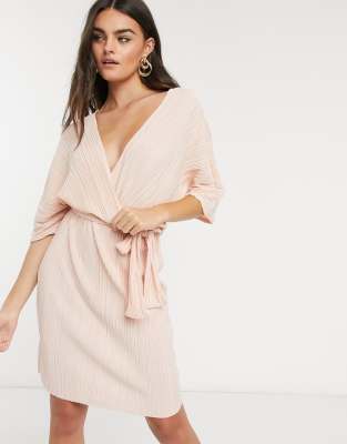 pale pink dress with sleeves