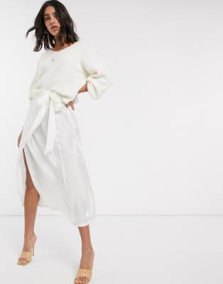 white wrap skirt xl