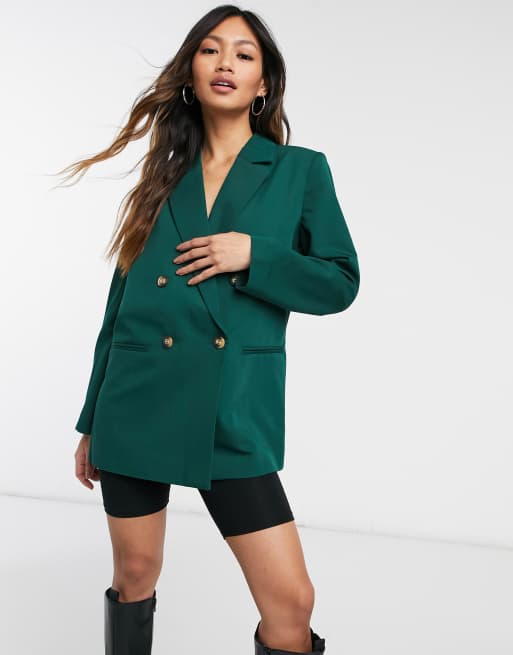 Y.A.S – Zweireihiger Blazer in Dunkelgrün, Kombiteil