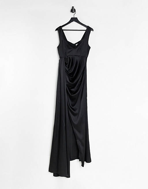 Yaura - Halflange sweetheart jurk in zwart