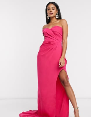 bardot pink maxi dress