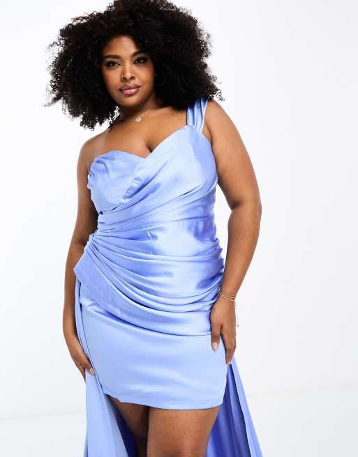 Blue off the outlet shoulder high low dress