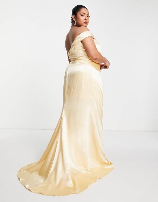 Champagne gold plus size 2024 dress