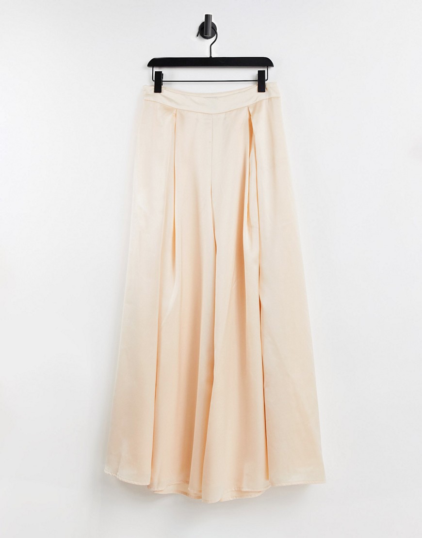 Yaura set wide leg pants in oyster-White