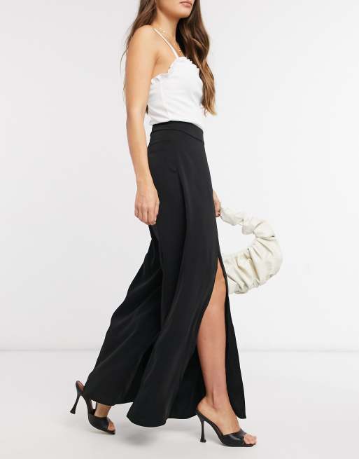 Wide-Leg Pants with Slits