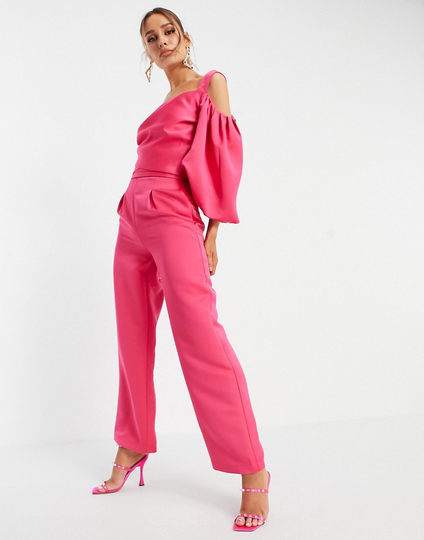 Yaura tailored pants in hot pink - part of a set