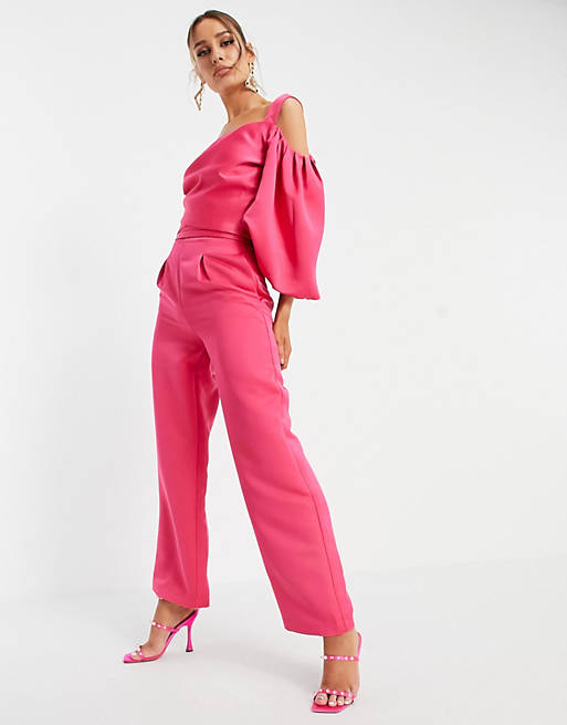 Yaura tailored trouser co-ord in hot pink