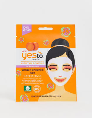 Yes To Carrot & Kale Nutrition Boosting Paper Mask (Single Use)-No color