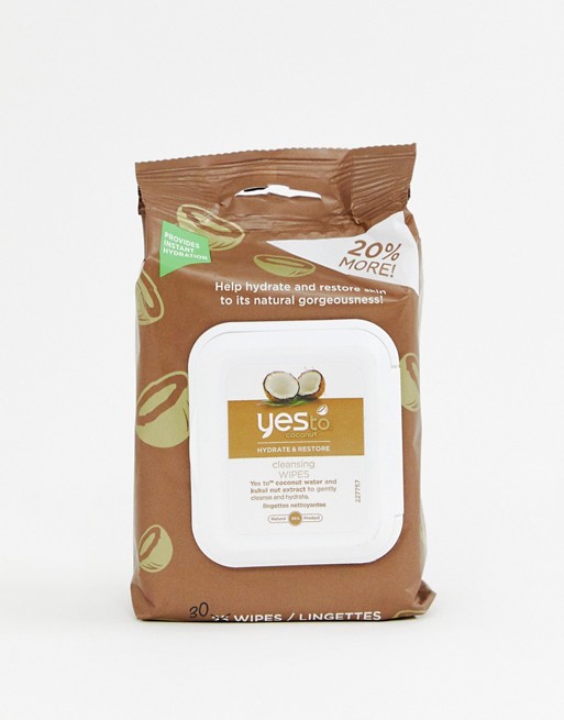 Yes To Coconut facial wipes x 30