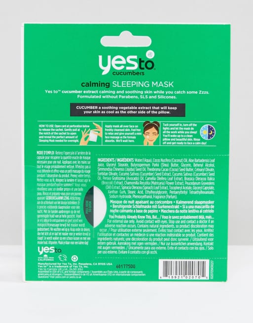 Yes To Cucumber Soothing & Calming Sleeping Mask, 3 of 4