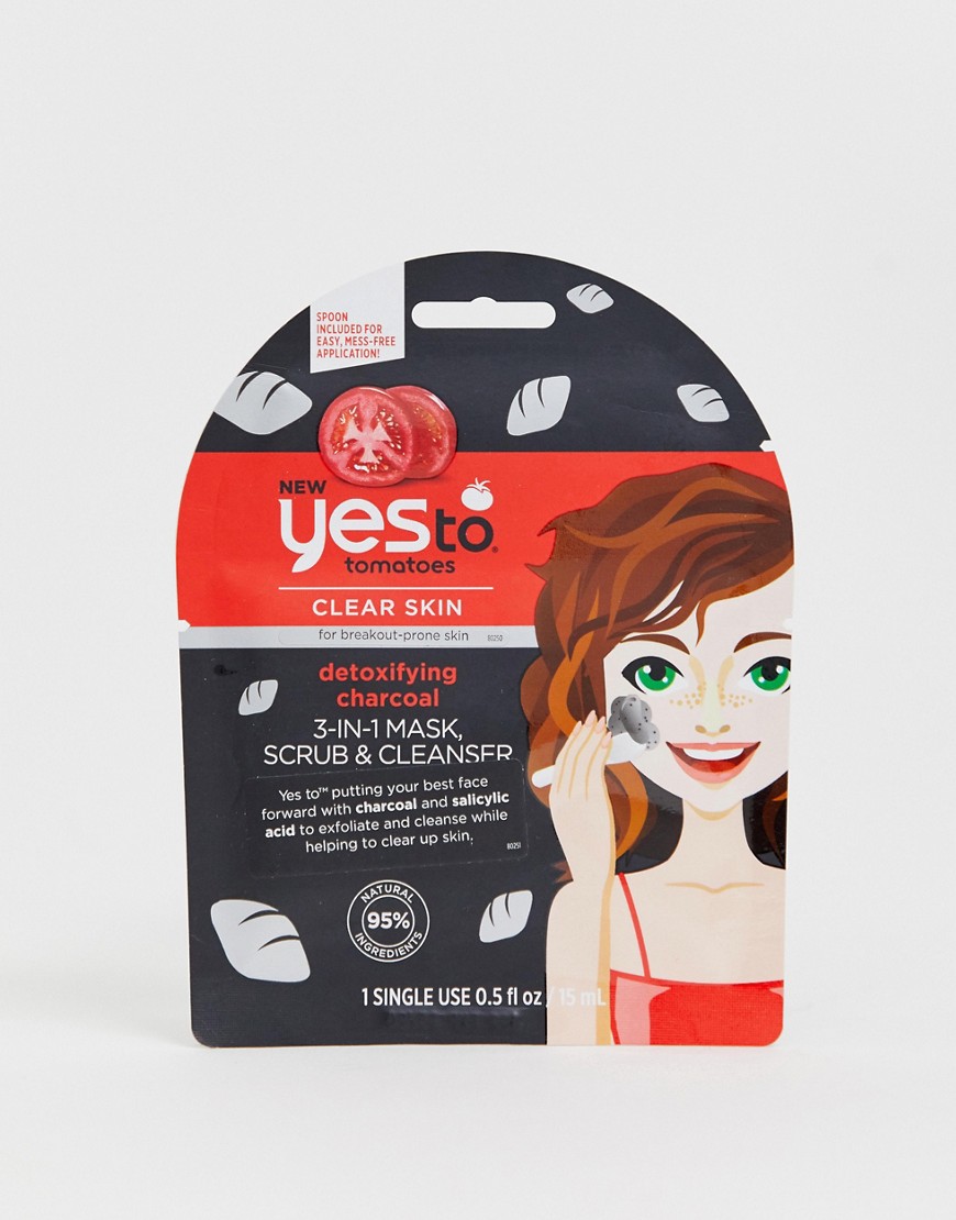 Yes To Detoxifying Charcoal 3-in-1 Mask Scrub & Cleanser (Single Use) 0.5 fl oz-No color
