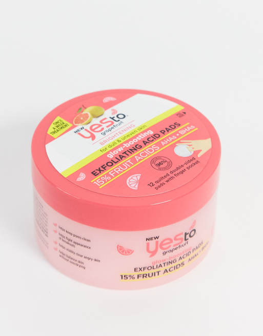 Yes to - Dischetti esfolianti illuminanti al pompelmo con 15% acidi della frutta, 2 di 4