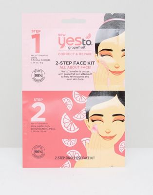 Yes To Grapefruit – 2-Step Face Mask Kit – Ansiktsmask-Ingen färg