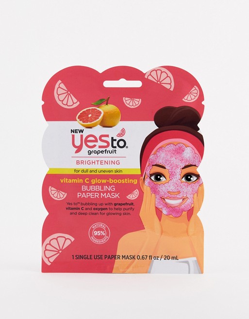 Yes To Grapefruit Bubbling Paper Mask -Single Use