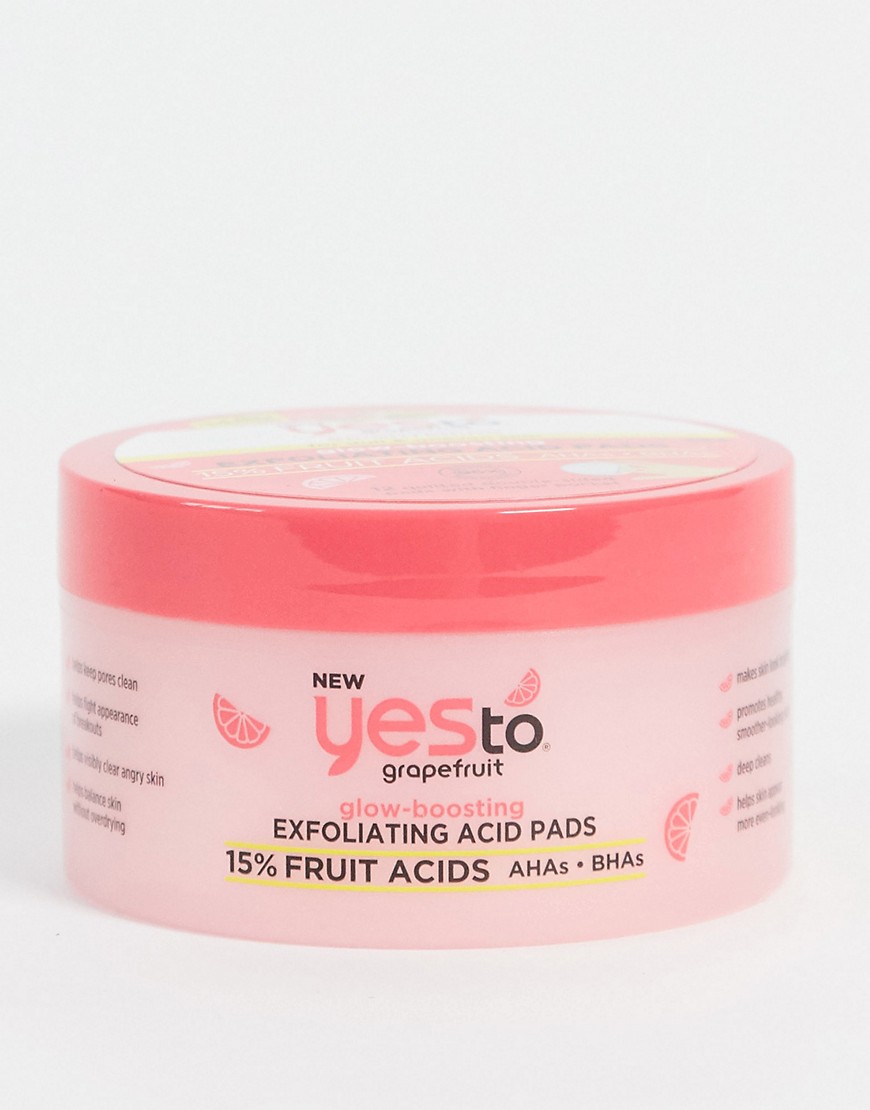 Yes to Grapefruit – Glow-Boosting Exfoliating Acid Pads 15% Fruit Acids – Exfolierande ansiktsrondeller-Ingen färg