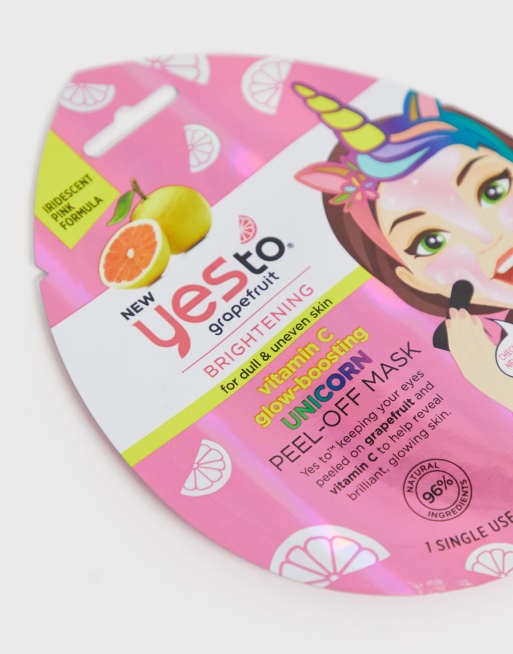 Yes To Grapefruit - Unicorn - Maschera monodose peel-off illuminante con Vitamin C e pompelmo, 2 di 4