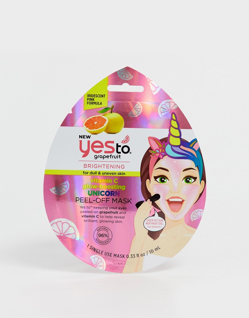 Yes to Grapefruit Vitamin C Glow Boosting Unicorn Peel-Off Mask Single Use 0.33 fl oz-No color