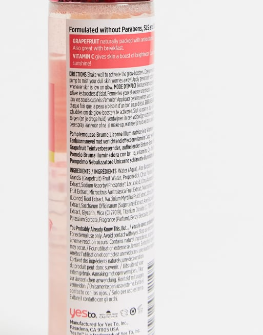 Yes to – Grapefruit Vitamin C Unicorn Glow Boosting Mist – Ansiktsmist, 3 av 4